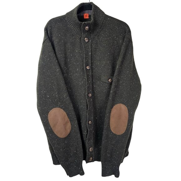 VTG Martin Dingman Italian Wool Cardigan Sz XXL Marled Green Rare Quiet Luxury - Picture 1 of 11